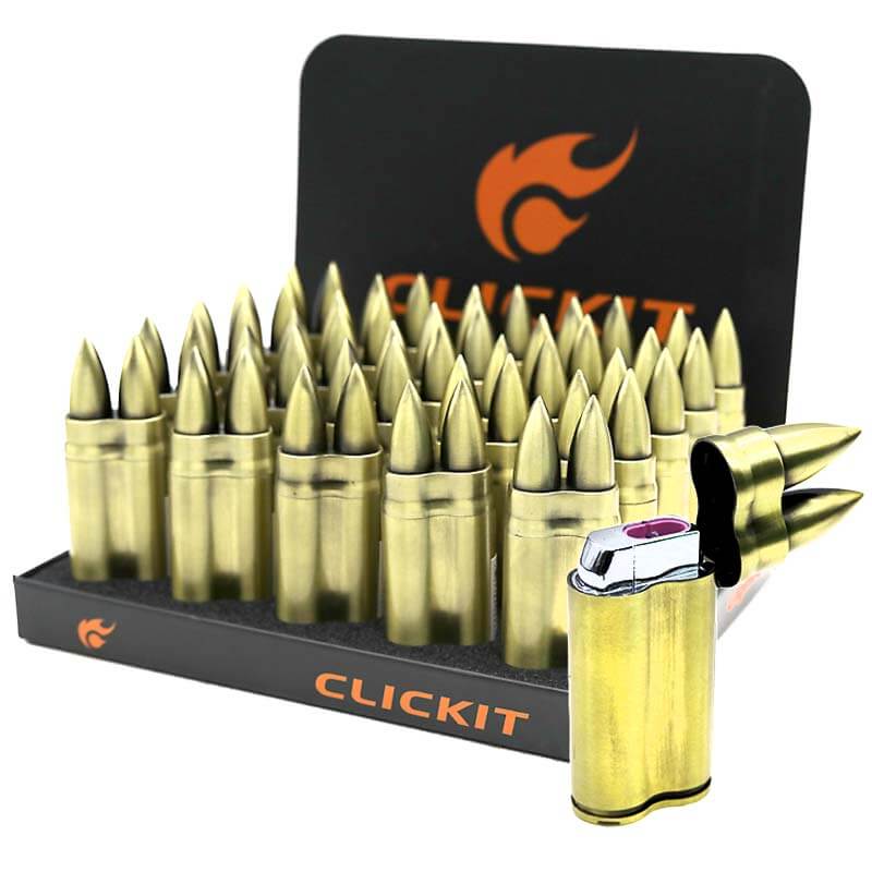 Clickit Two Bullet Double Torch Lighters (GH-10865) | 25 Count Display product image